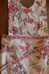 Adult apron Vence print - organic lt canvas / Border print