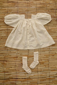 Longue blouse brodée ivoire