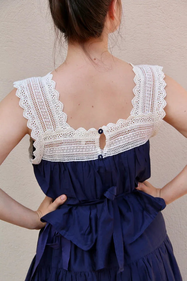 navy cotton-silk camisole