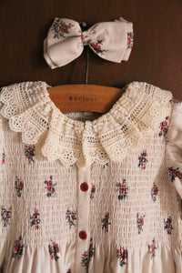 Tunique en denim garden flowers et sa barrette noeud