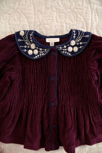 Burgundy Velvet Blouse