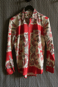 Unisex shirt with bandana wheat ear print