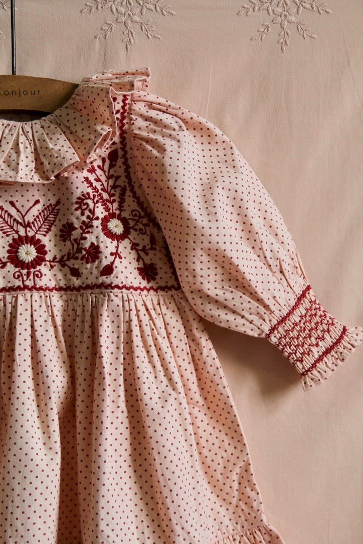 Tunic "Iris" pink polka dots