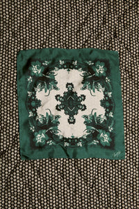 small dark green silk square poppy