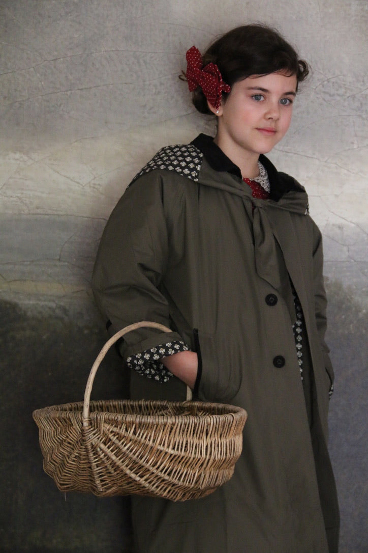 Khaki raincoat with quilted lining