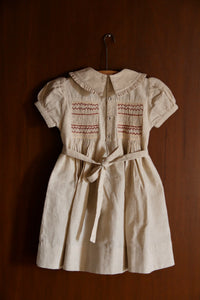 Robe à smocks coton naturel