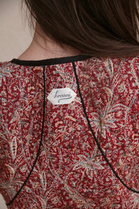 veste matelassée réversible rouge cashmere / noir