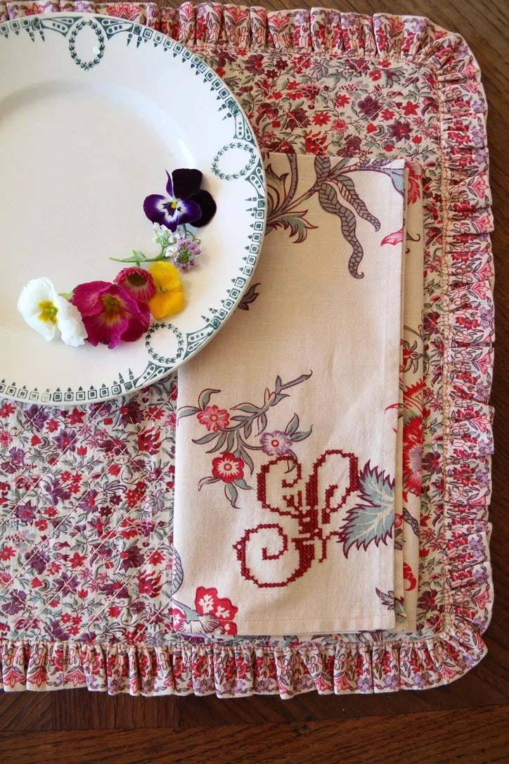 Napkin Vence print - organic lt canvas