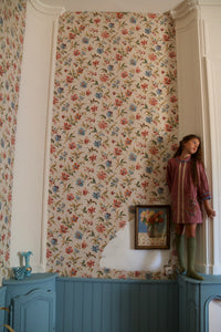 Red embroidered chambray tunic