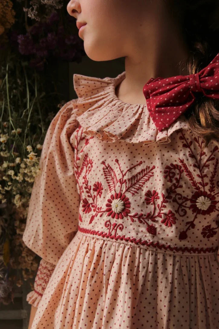 Tunic "Iris" pink polka dots
