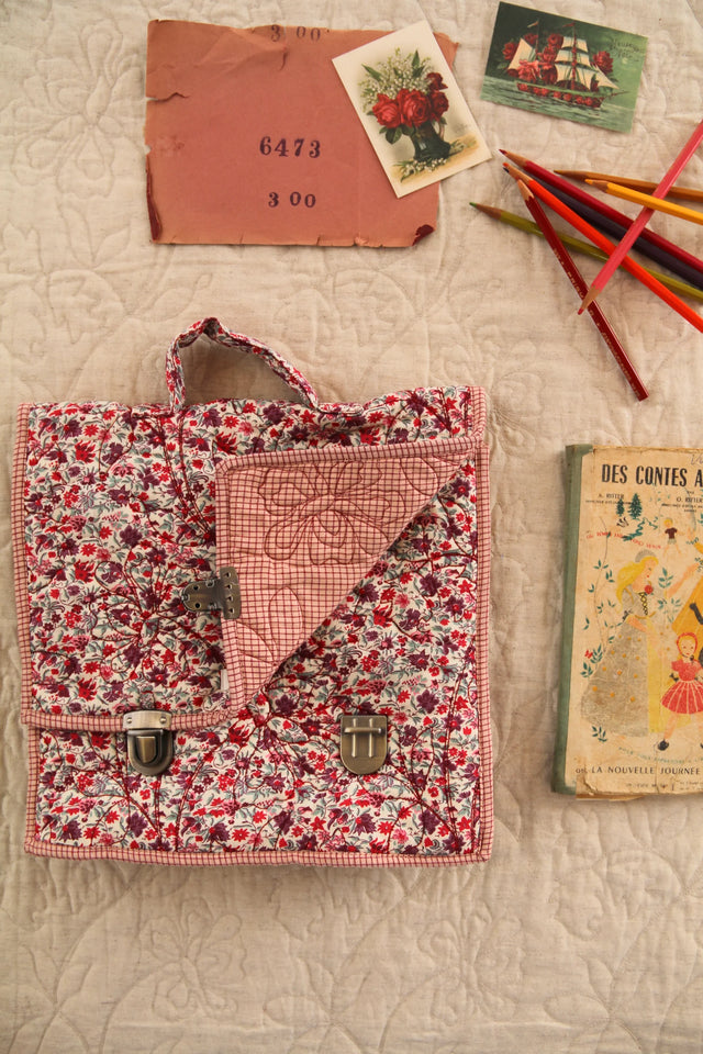 Quilted Floral Meadow Satchel