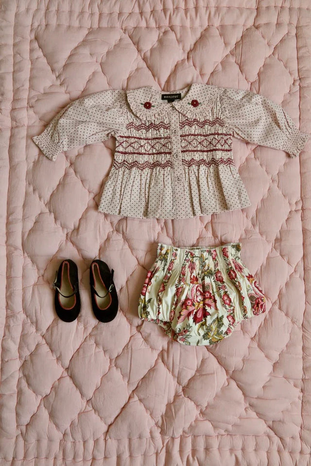 Baby set, blouse and bloomer