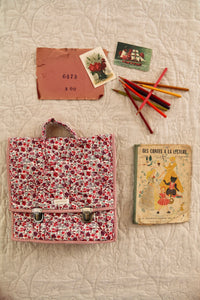 cartable matelassé champ de fleurs