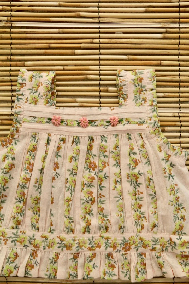 Ensemble top et culotte imprimé farandole de fleurs