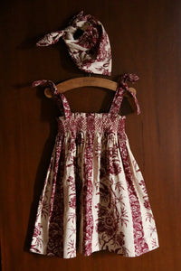 Robe jupon les oiseaux et son foulard triangle assorti