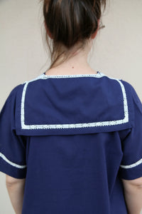 kurta dress with sailor collar, navy