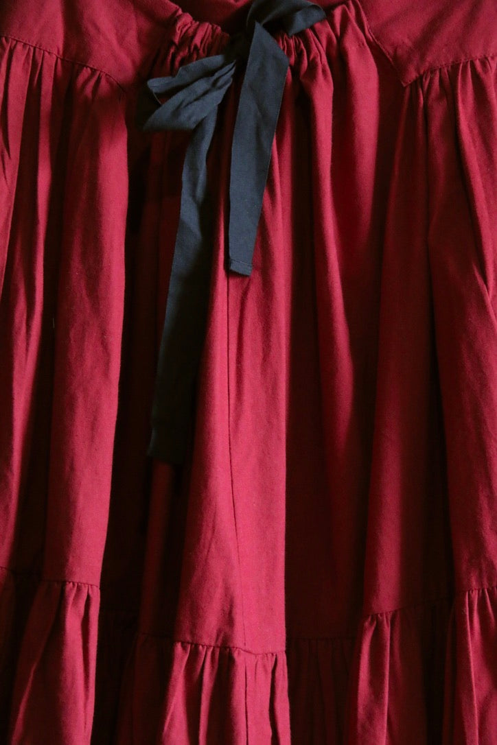 Long Marguerite Rouge burgundy skirt