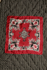 petite red poppy silk square