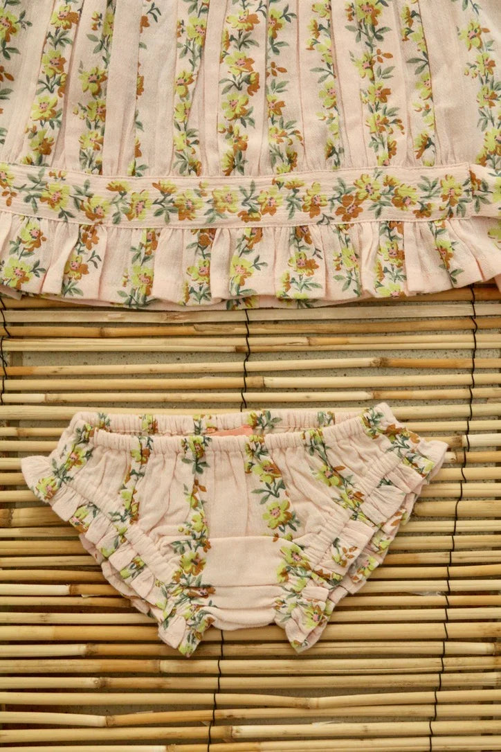 Ensemble top et culotte imprimé farandole de fleurs