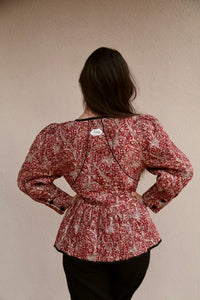 veste matelassée réversible rouge cashmere / noir
