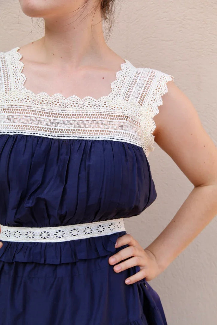 navy cotton-silk camisole