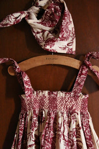 Robe jupon les oiseaux et son foulard triangle assorti