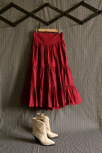Long Marguerite Rouge burgundy skirt
