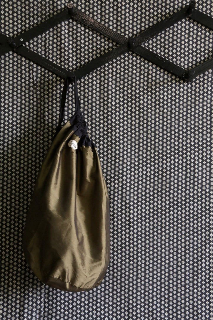 Long Marguerite skirt khaki taffeta