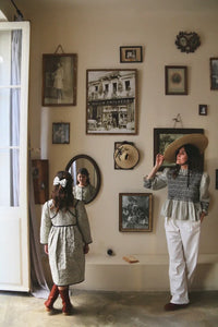 Reversible khaki taffeta coat dress