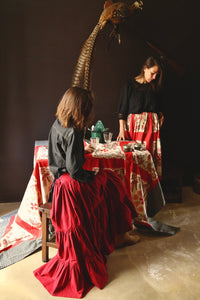 Long Marguerite Rouge burgundy skirt