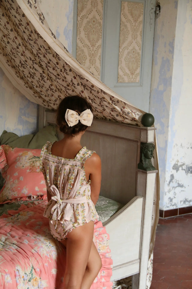 Ensemble top et culotte imprimé farandole de fleurs