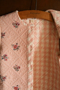 manteau réversible, matelassé et son foulard assorti