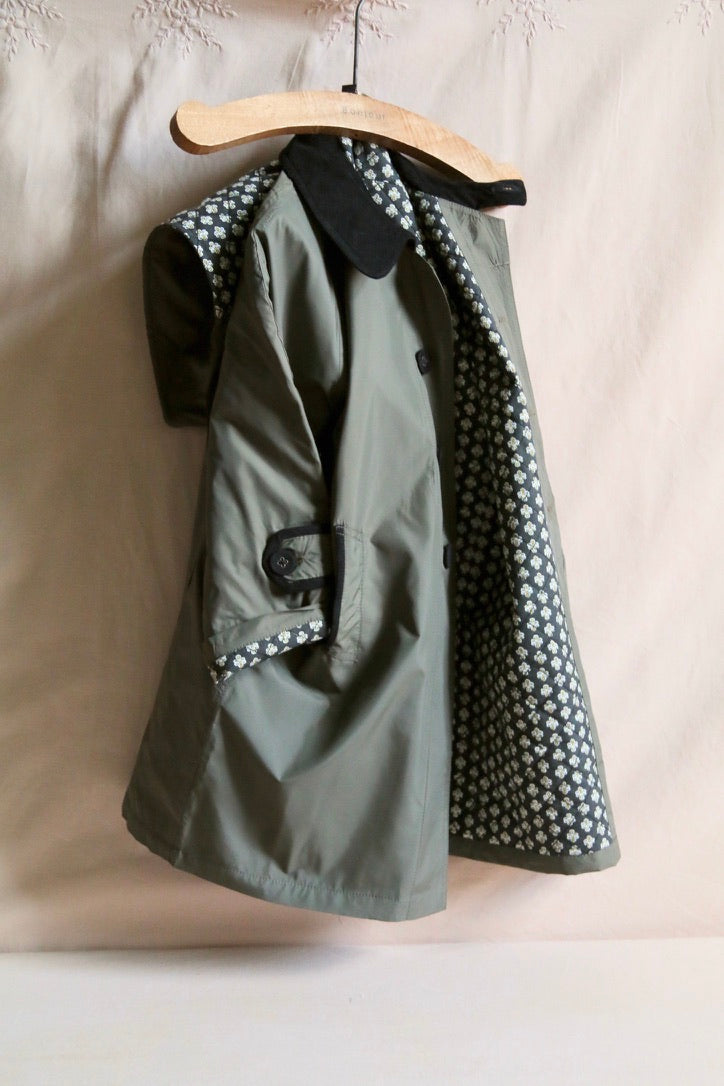 Khaki raincoat with quilted lining