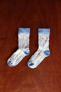 Chaussette torsade ciel