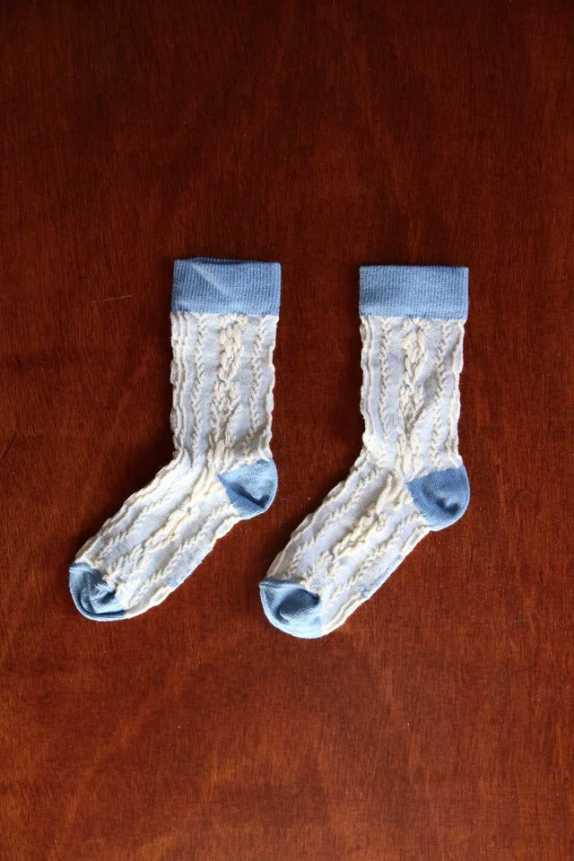 Chaussette torsade ciel
