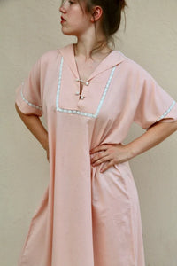 kurta dress with sailor collar nude pink