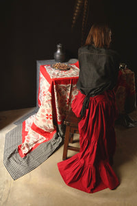Long Marguerite Rouge burgundy skirt