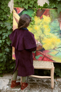manteau matelassé cape amovible burgundy