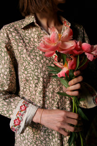 Chemise unisex printed "foliage"