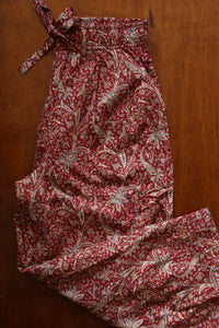 Red cashmere trousers