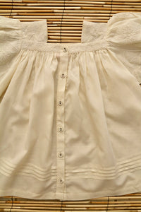 Longue blouse brodée ivoire