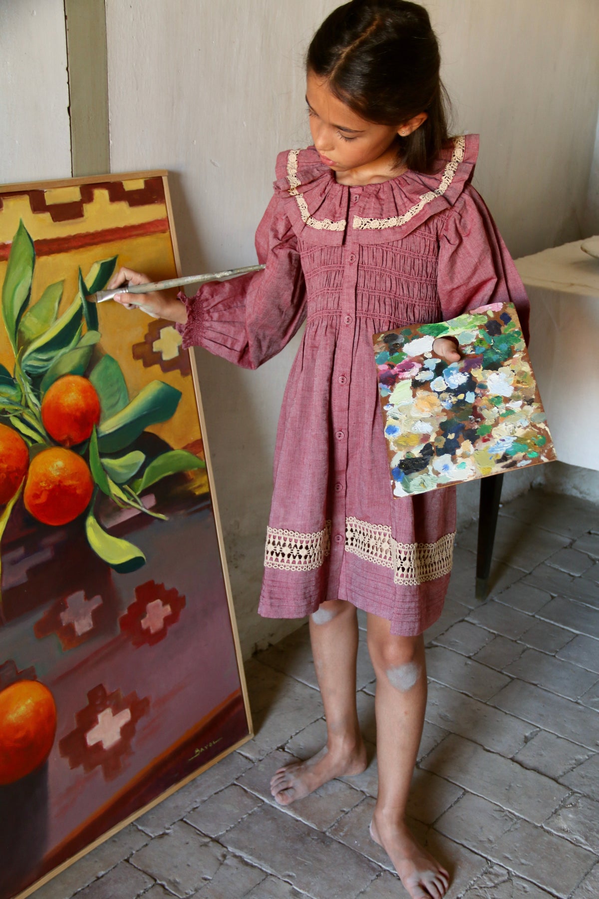 Robe romantique et col crochet amovible