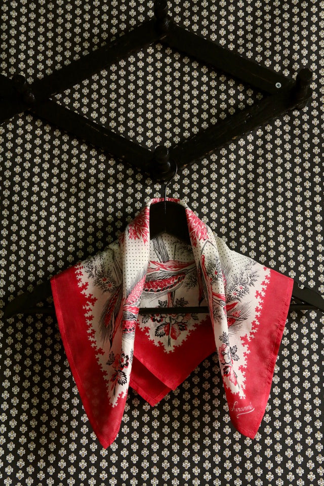 small red silk square wheat ears