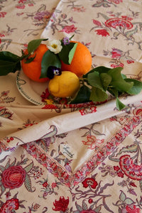 Tablecloth Vence print - organic lt canvas