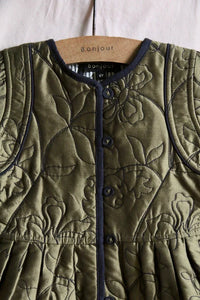 Reversible khaki taffeta coat dress