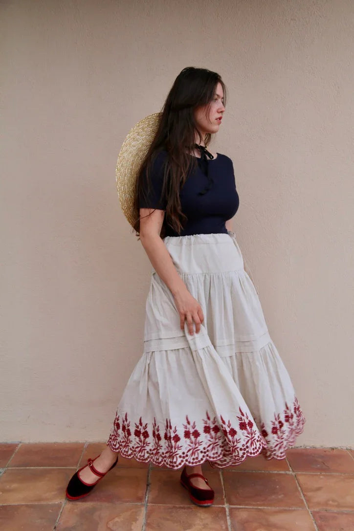 Capucine Embroidered skirt