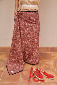 Cashmere Red Printed Sarong