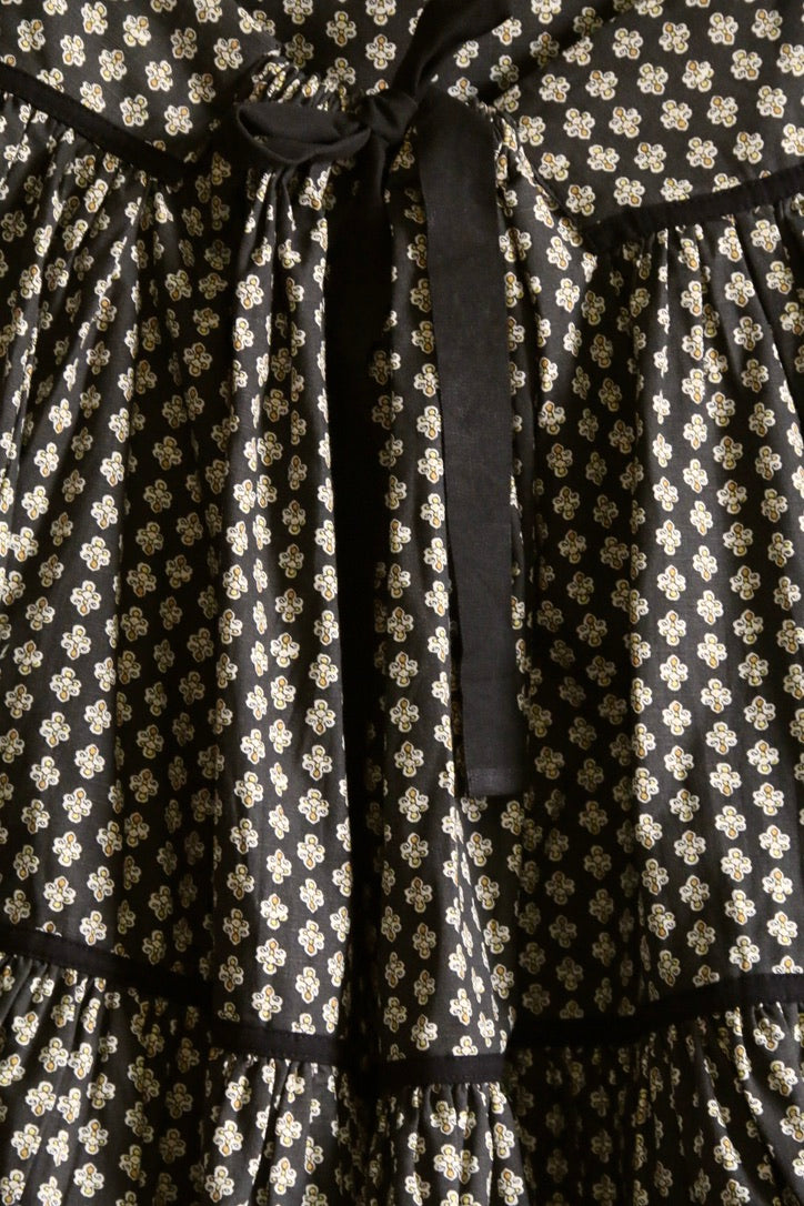 Peony skirt black Provençal print