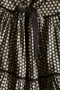 Peony skirt black Provençal print