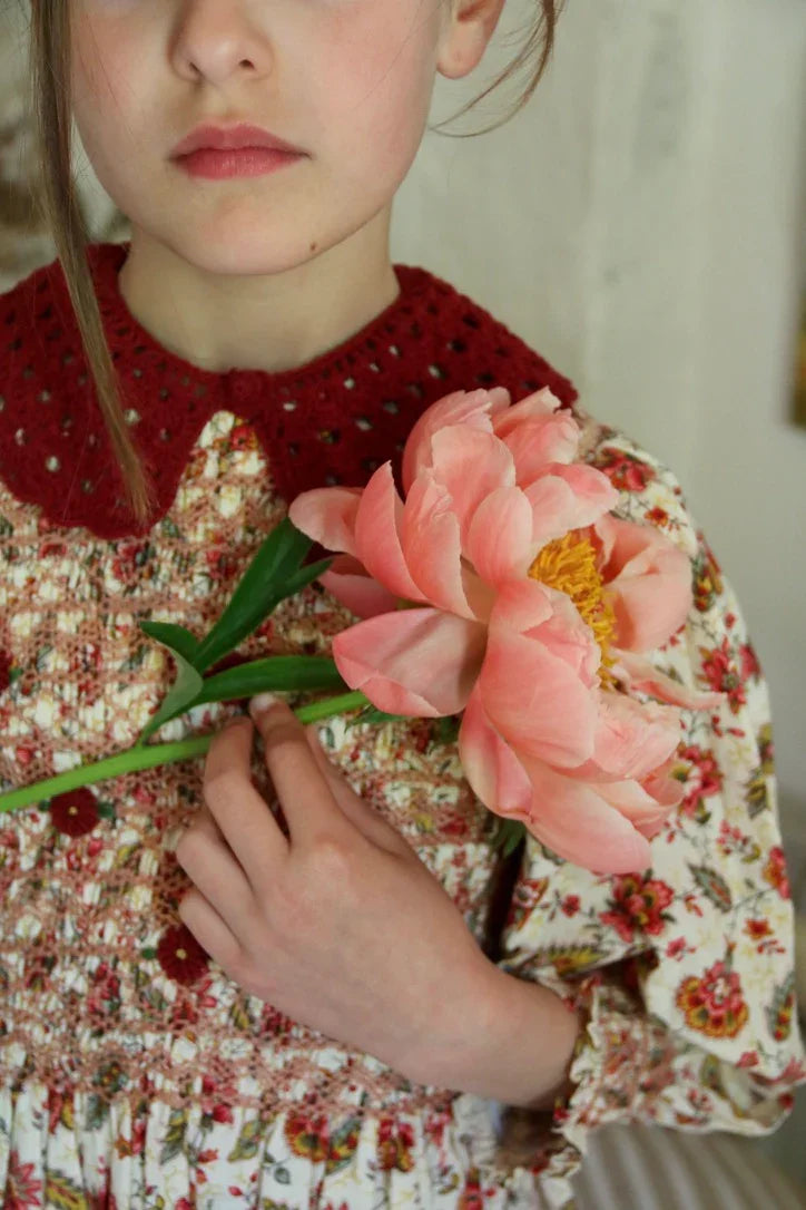 Blouse à smocks Aline et son col crochet amovible